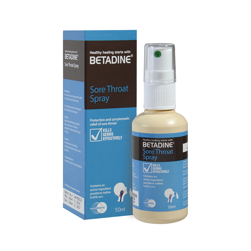 Betadine Throat Spray 0.45% PVPI, 50ml .