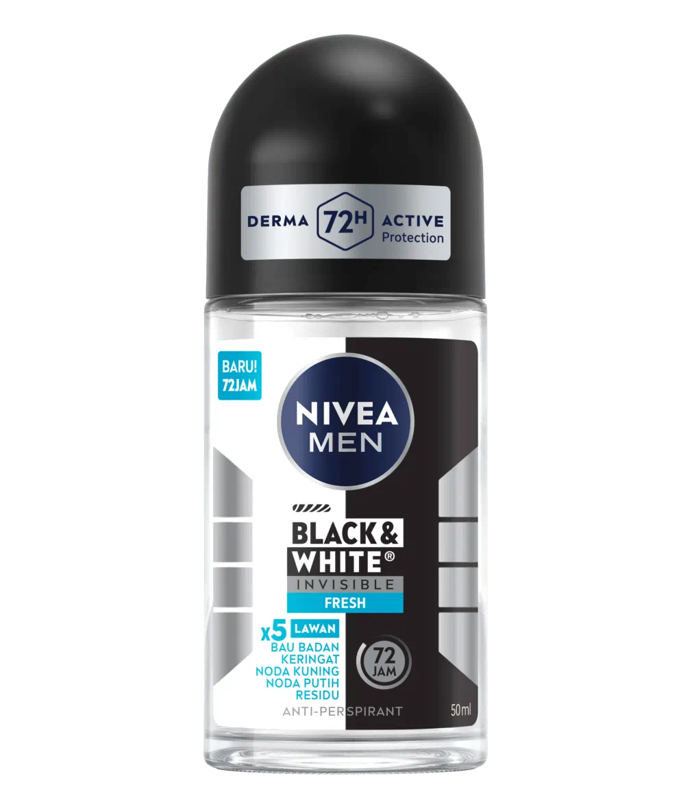 Nivea Deodorant Roll On 50ml Men Invisible for Black & White Fresh