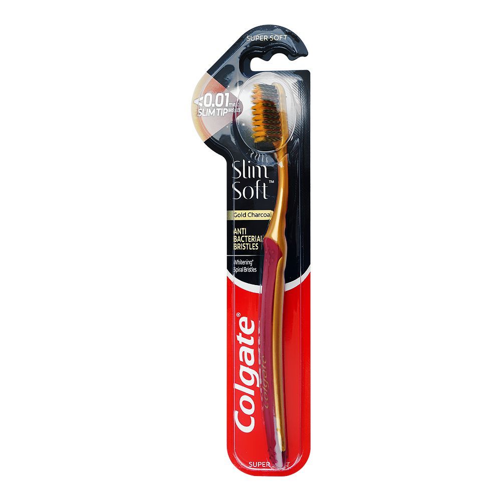 Colgate Toothbrush Slim Soft Gold Charcoal 1s
