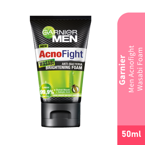 Garnier Men Acno Fight Anti-Bacteria Wasabi Brightening Foam 50ml