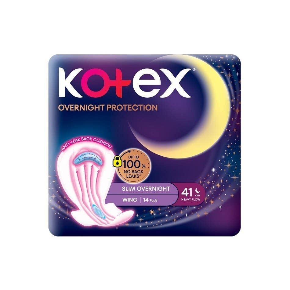 Kotex Overnight Pads - Heavy Flow (41cm) 14 per pack