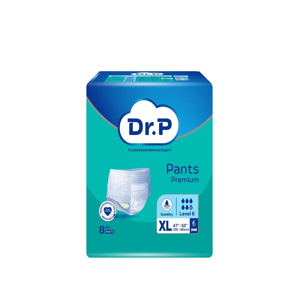 Dr P Premium Adult Diapers Pants - Lv6 (XL) 8 per pack