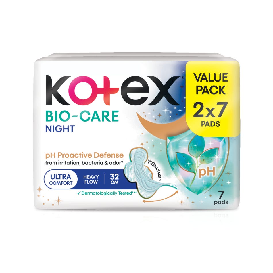 Kotex Bio-Care pH Proactive Defense Ultra Comfort Thin Pad (32cm) 2 x 7 per pack
