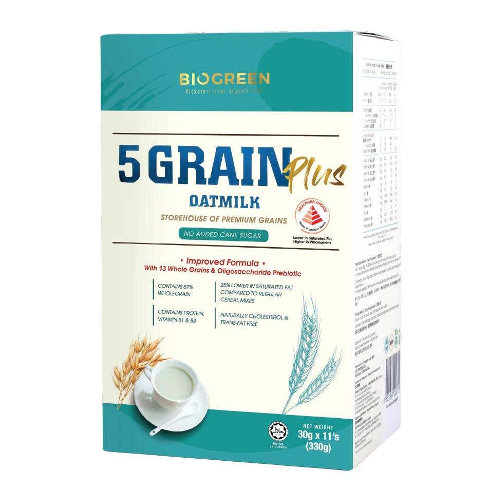 BIOGREEN 5 Grain Plus Dairy Free Oatmilk Sachet Box