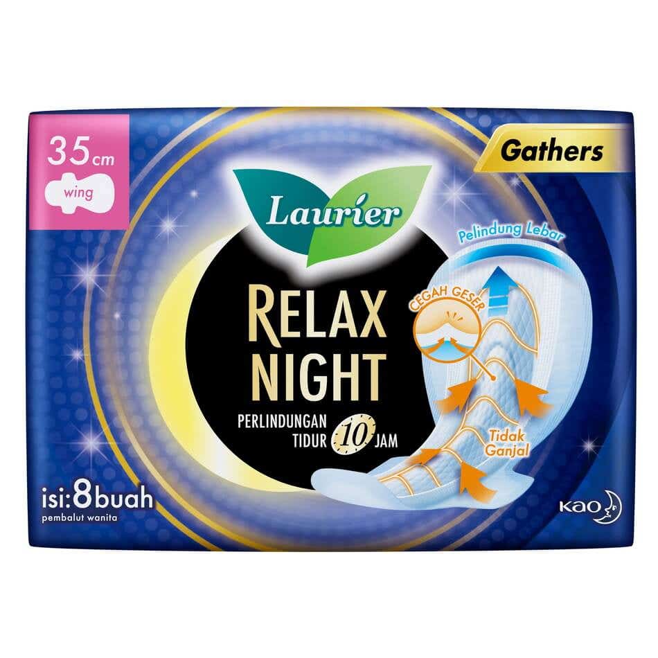 Laurier Worry-Free Sleep Gathers Night Pads - 35cm 8 per pack