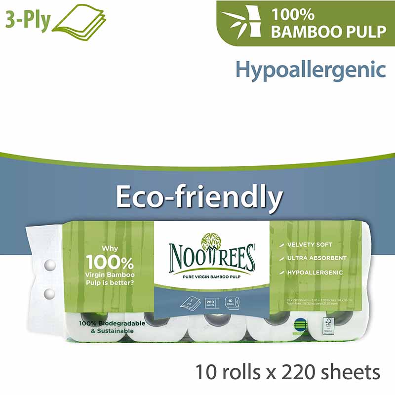 NOOTREES Bamboo 3-Ply Toilet Paper 10 Rolls x