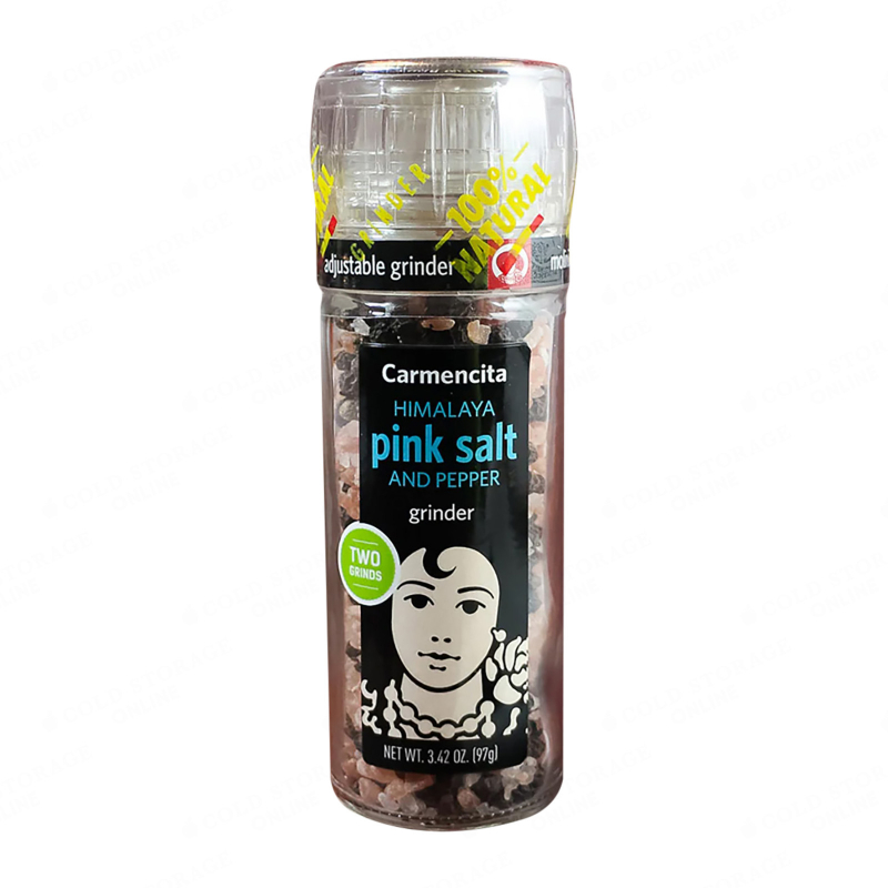 CARMENCITA Pink Salt with Peppercorn Grinder