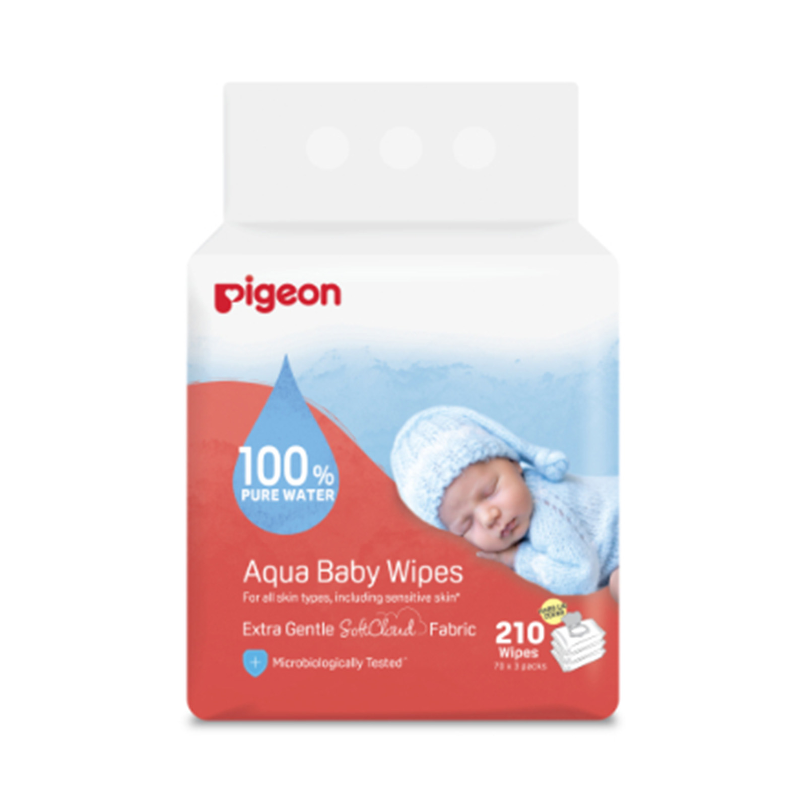 Pigeon Aqua Baby Wipes 3 x 70s
