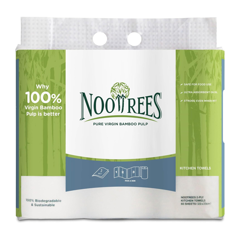 NOOTREES 2-Ply Bamboo Kitchen Paper Towel Roll 3 Rolls x