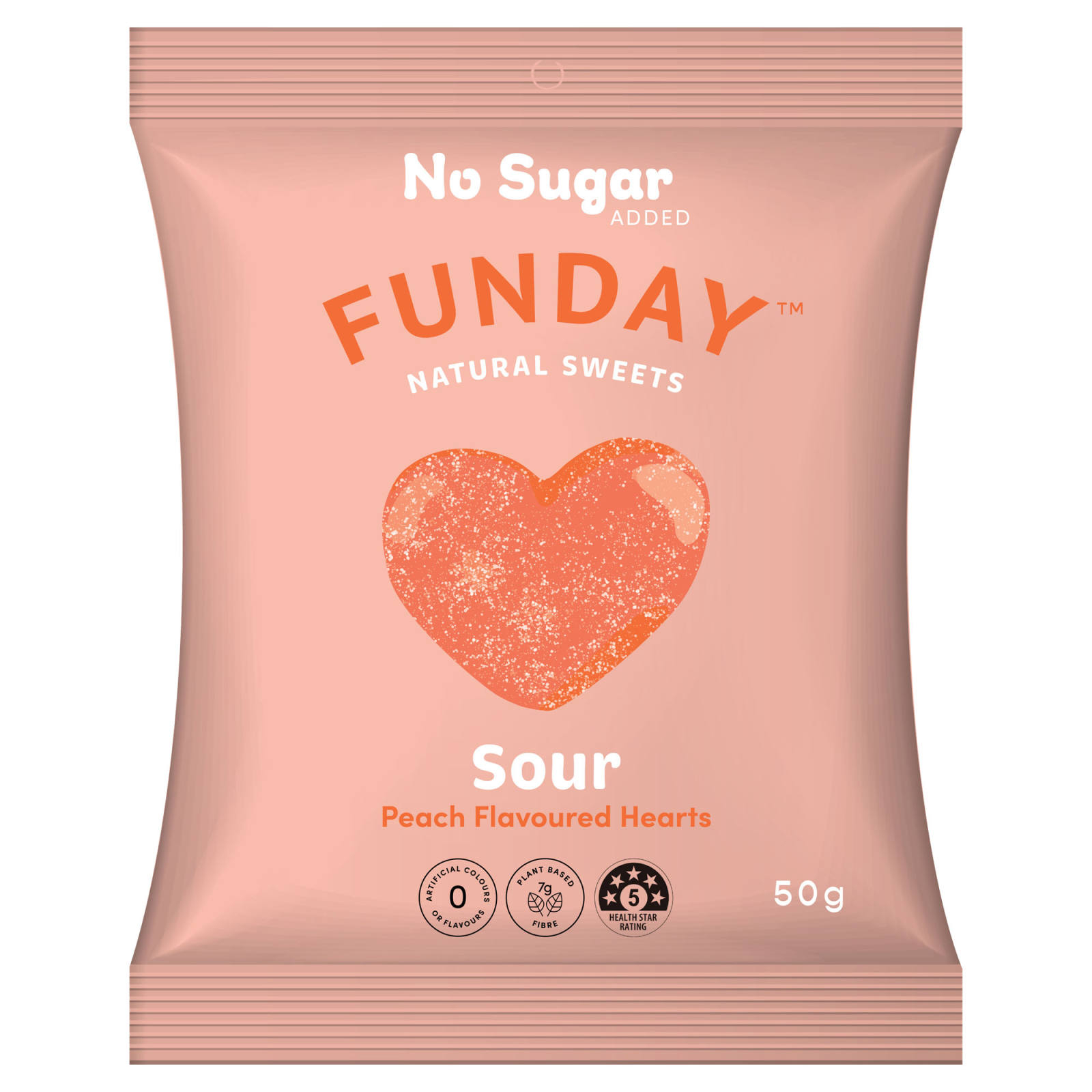 FUNDAY Natural Sweets Sour Peach Hearts