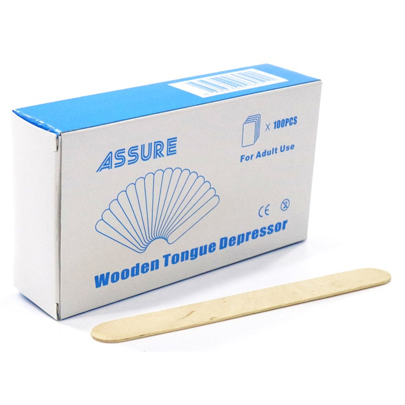 Assure Wooden Tongue Depressor for Adult Use 100S