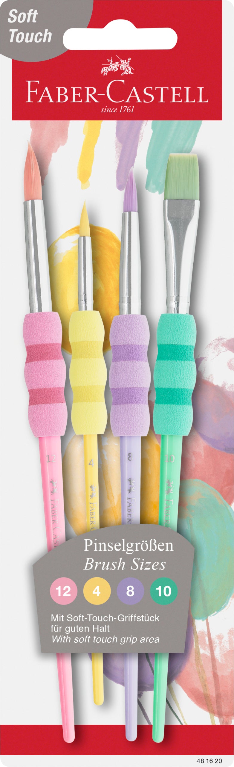 Faber-Castell Paint Brush with Soft Touch Grip Area-Classic & Pastel