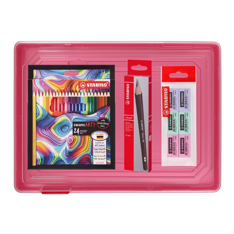 Stabilo Back to School Set PP0131 COL PCL + Eraser+A4 CASE