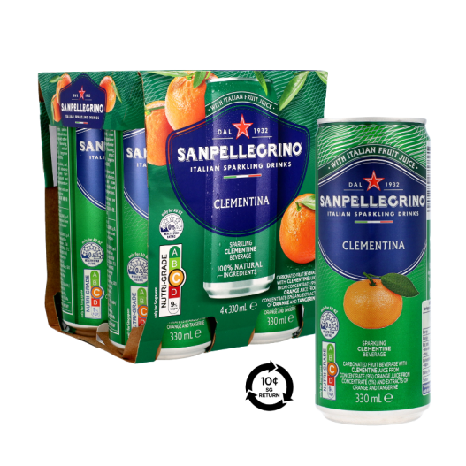[BCRS] San Pellegrino Clementina Sparkling Fruit Drink Can 4 x 330ml