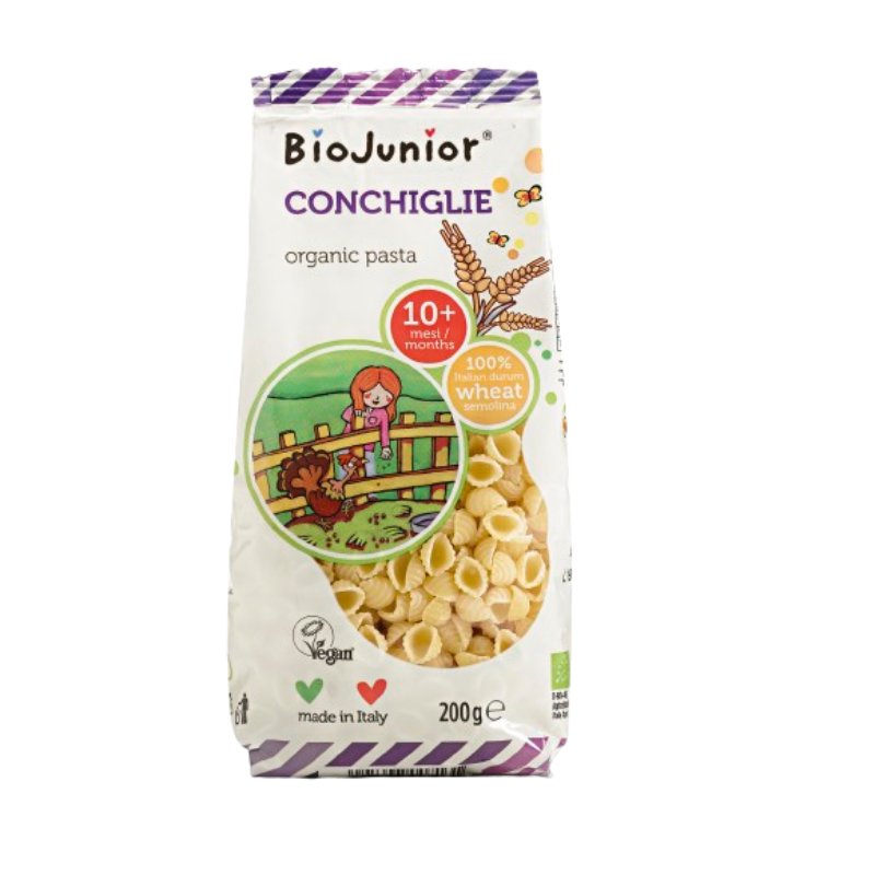 BIOJUNIOR Organic Mini Shell Baby Pasta