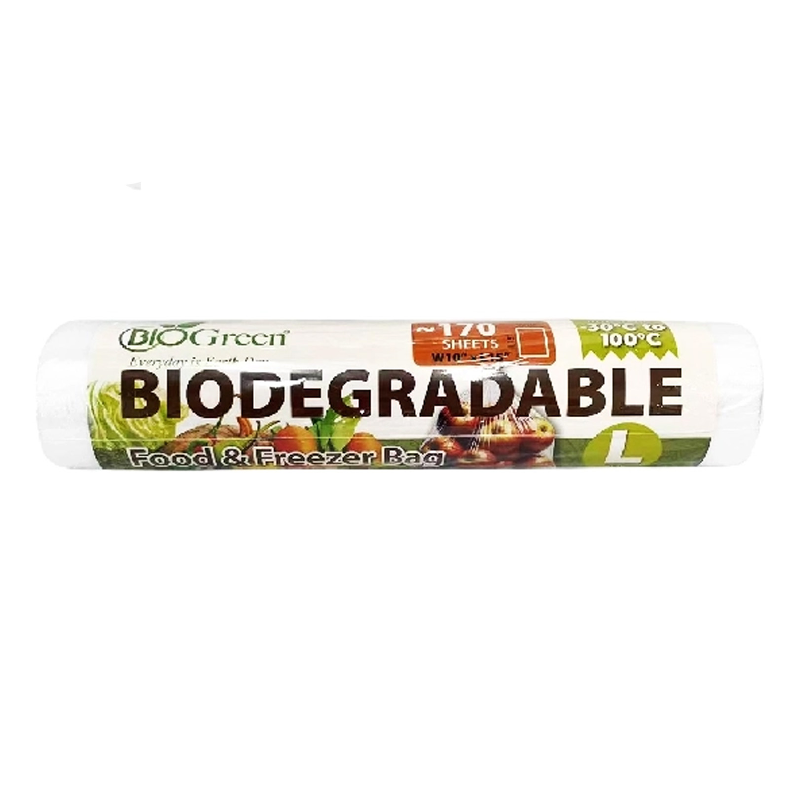 Biogreen Biodegradable Large Food & Freezer Bag 10" x 15" 170s