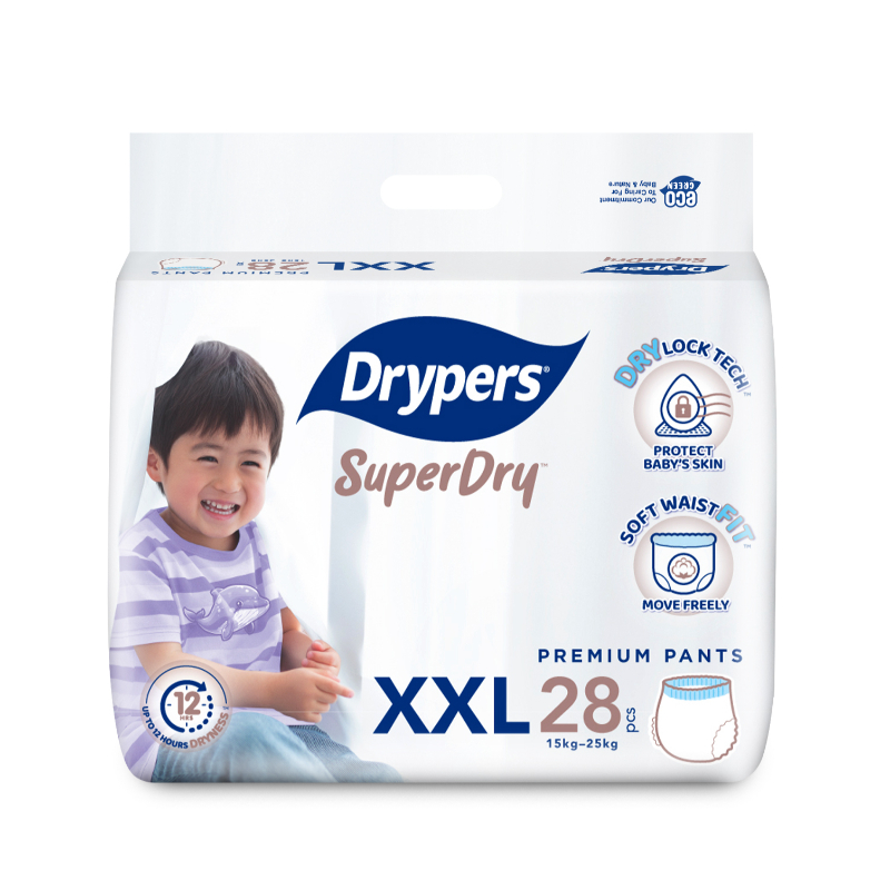 Drypers Superdry Size XXL Pants Diapers 28s