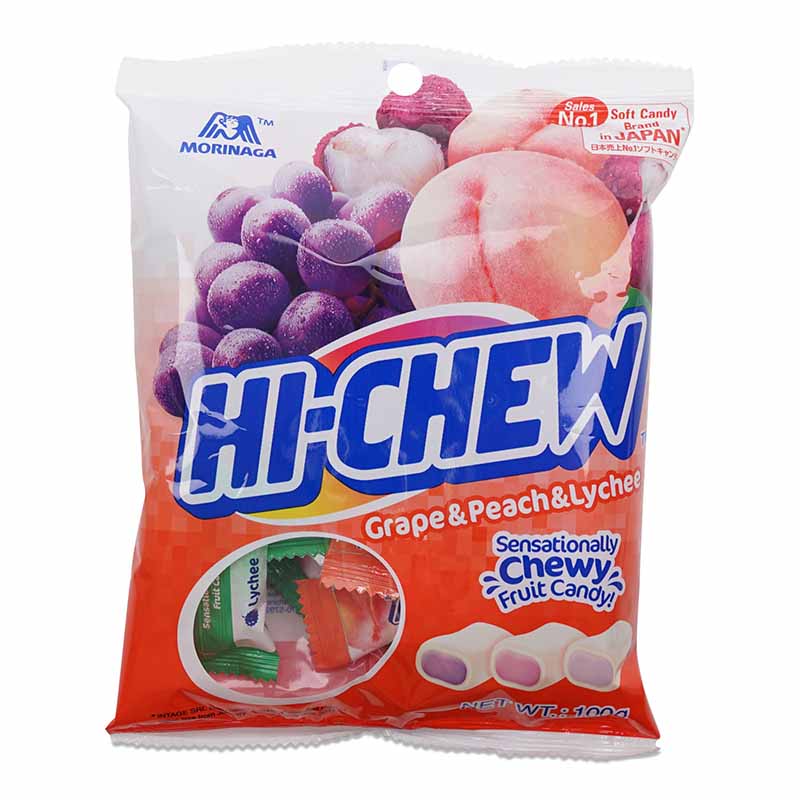 Hi-Chew Grape Lychee & Peach Mixed Chewy Candy 100g