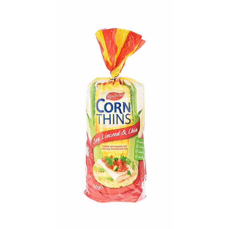 REAL FOODS Soy & Linseed Corn Thins