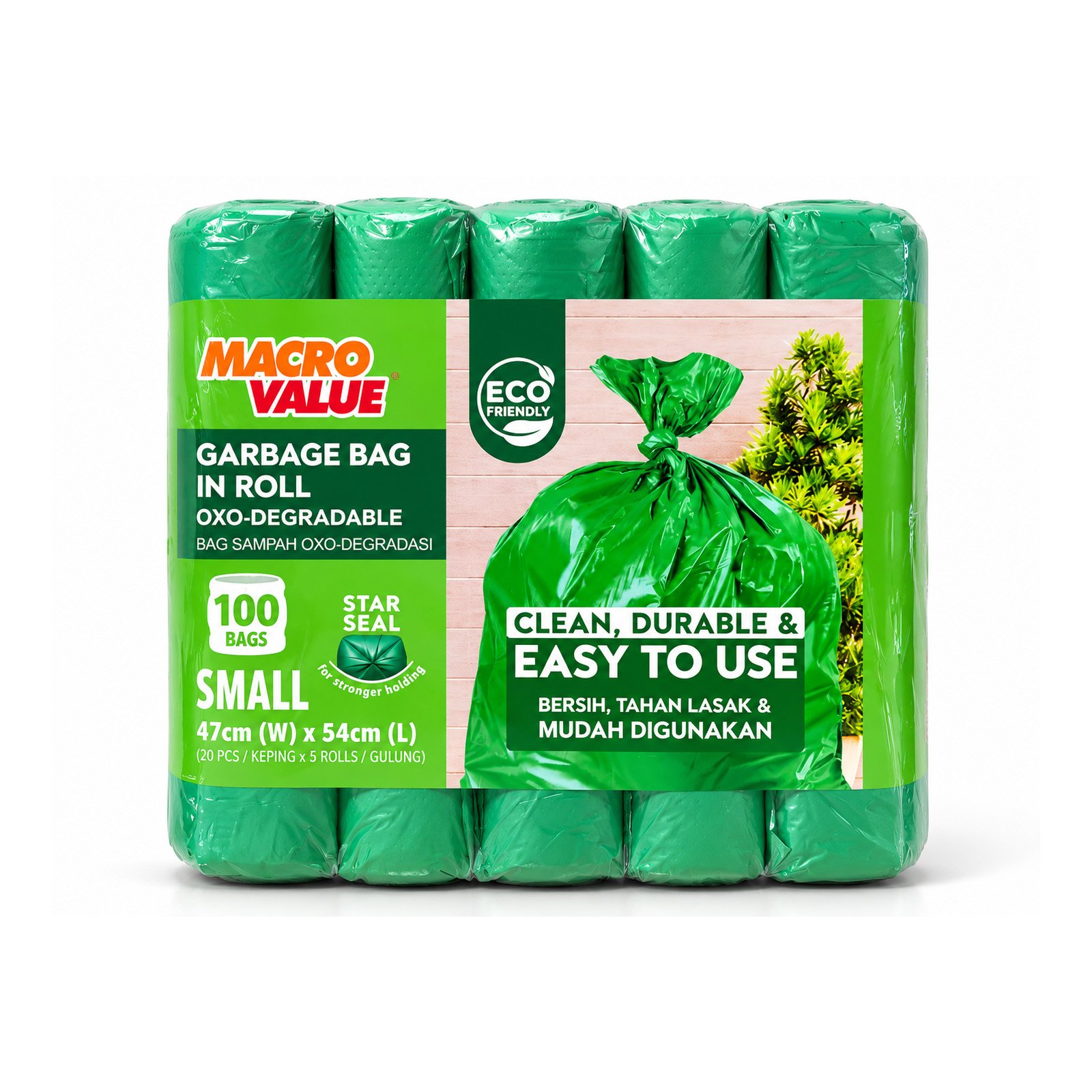 MACROVALUE Oxo-Biode Garbage Bag S Green