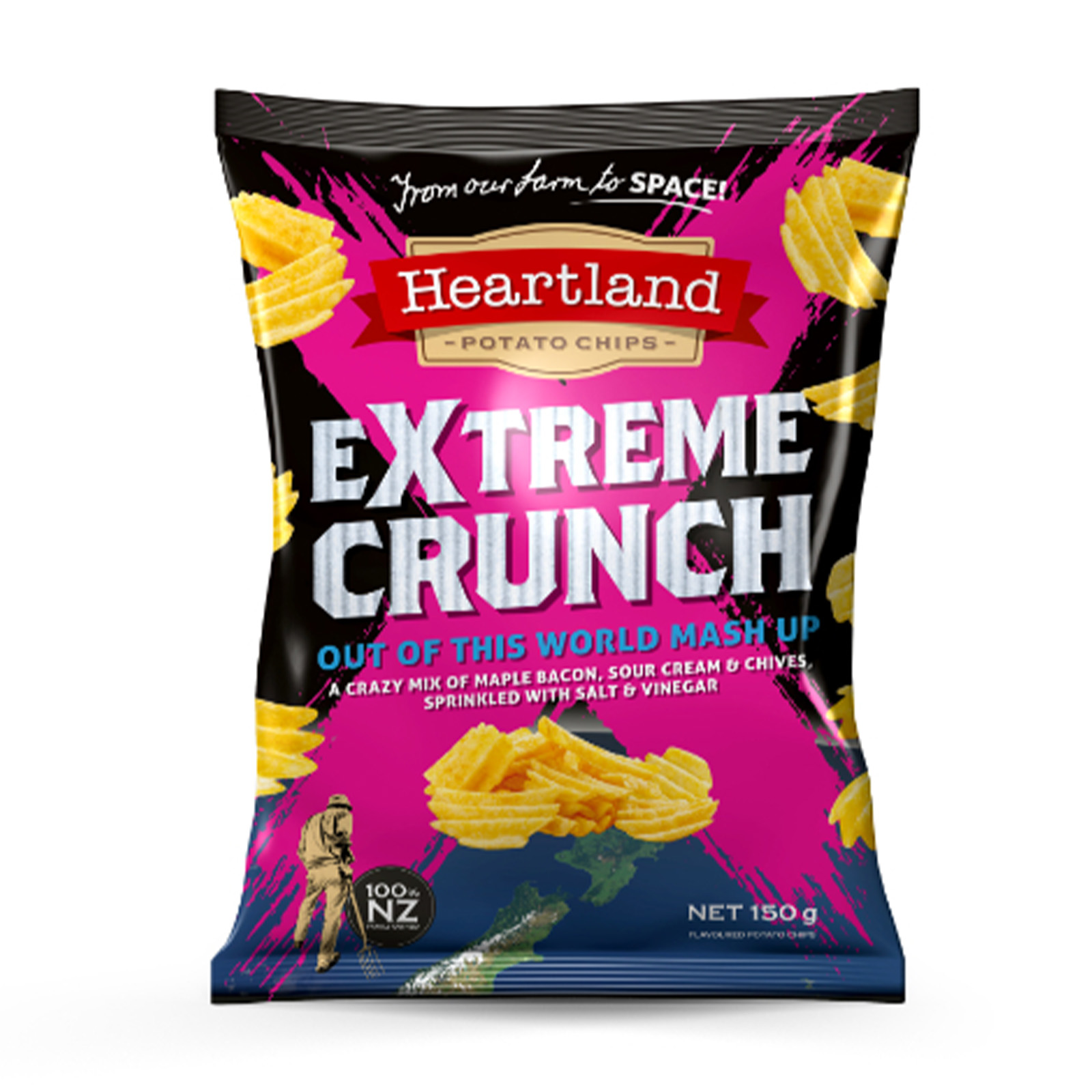 HEARTLAND Kettle Waves Extreme Crunch Mash Up Potato Chips