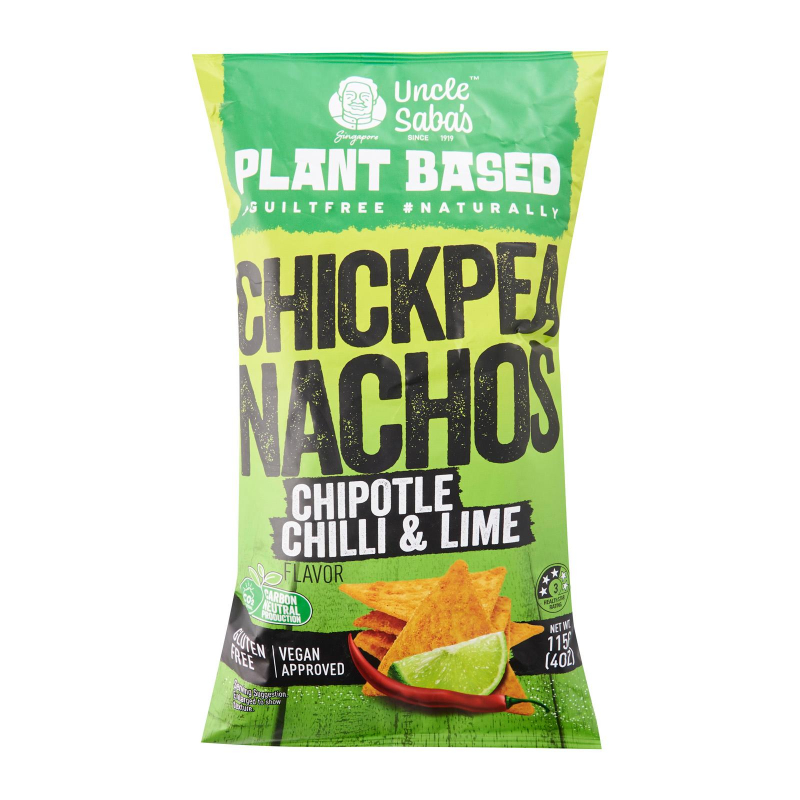Uncle Saba's Chilli Lime Plant Based Chickpea Nacho Chips 115g