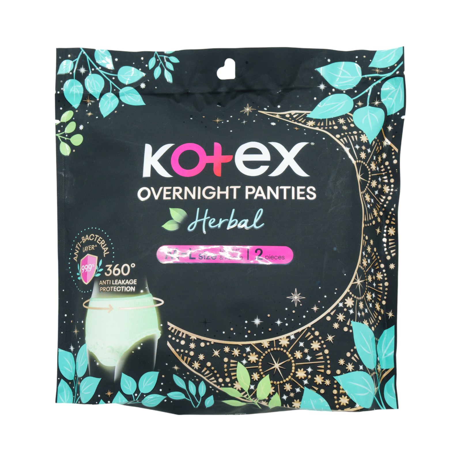 Kotex Herbal Overnight Panties M-L 2s