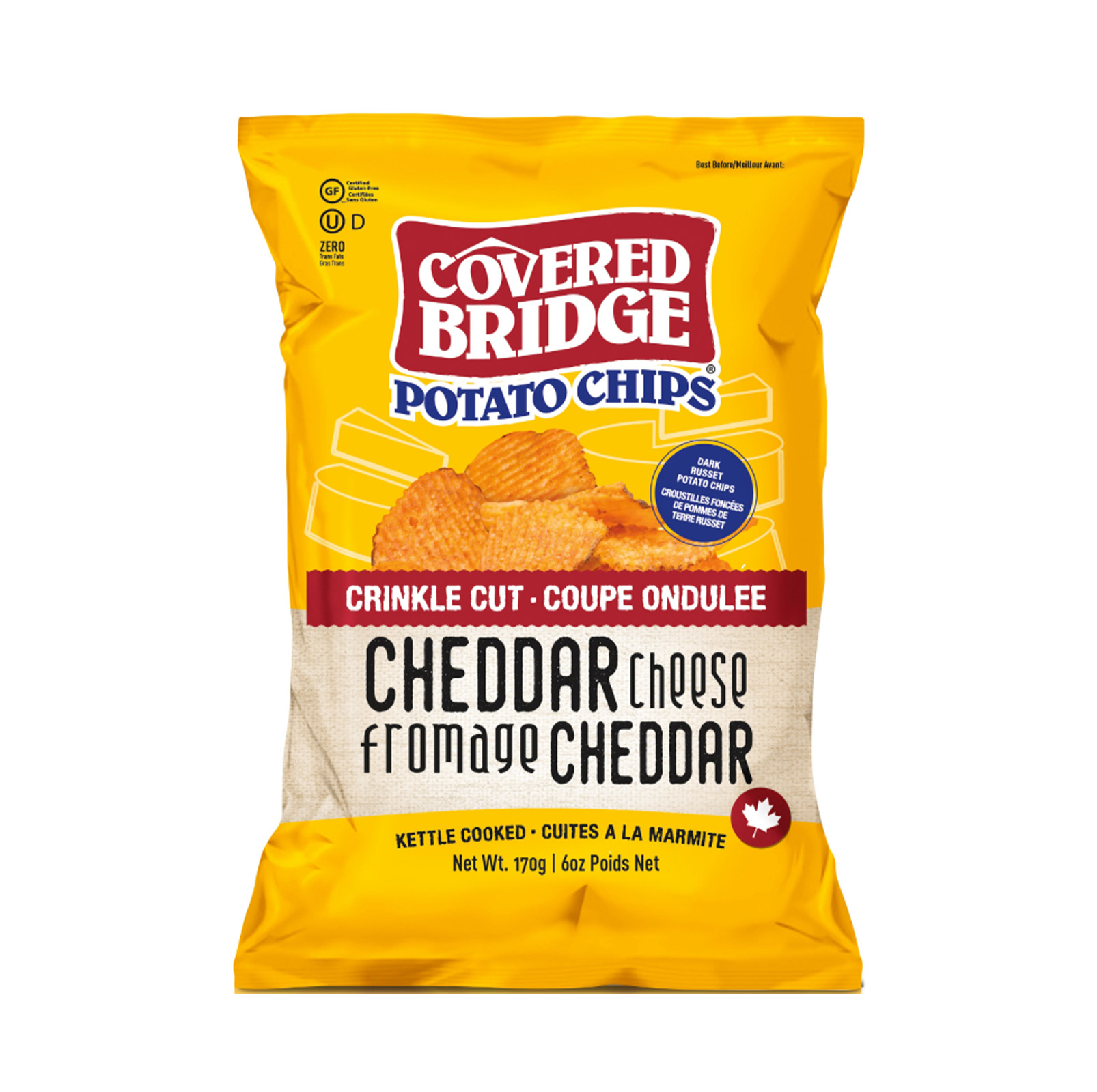 COVERED BRIDGE Crinkle Cut Cheddar Potato Chips