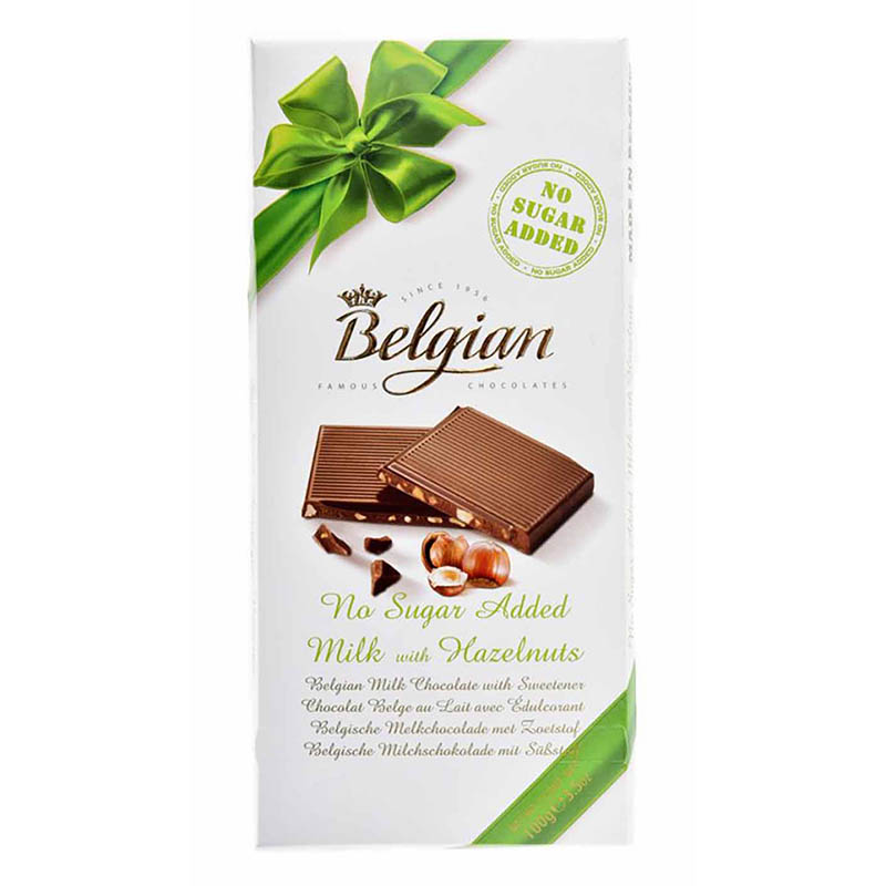Belgian Milk Chocolate With Hazelnut No Sugar Added 70g