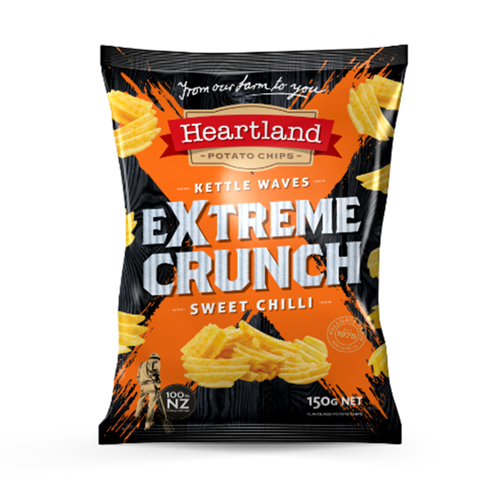 HEARTLAND Kettle Waves Extreme Crunch Sweet Chilli Potato Chips
