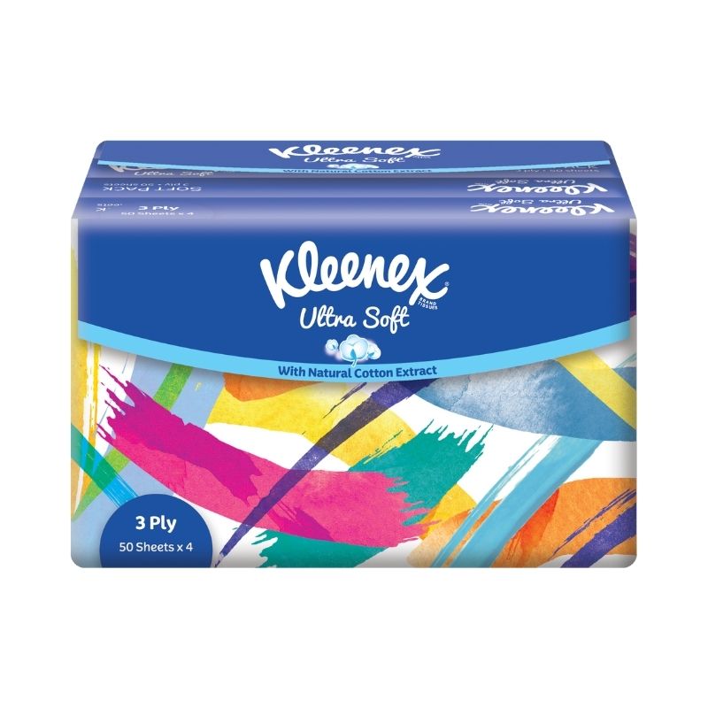 Kleenex Floral 3-Ply Facial Tissue Soft Pack