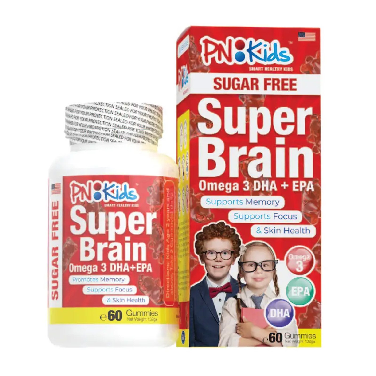 PN Kids Super Brain Omega 3 DHA & EPA Vitamins 60s
