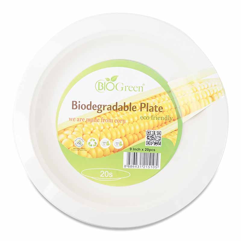 Biogreen Biodegradable Plate 20 x 9" (22.9cm)