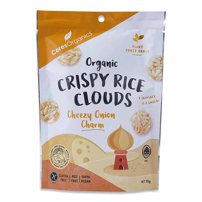 CERES ORGANICS Cheesy Onion Rice Clouds Chips