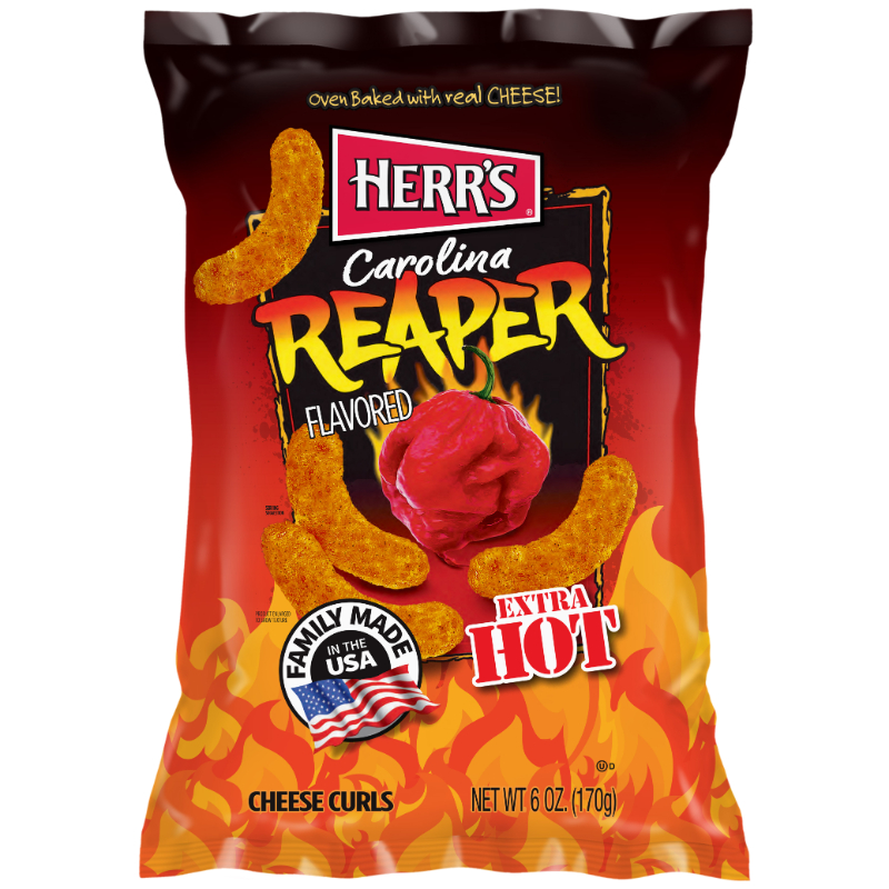 HERR'S Carolina Reaper Cheese Curls Chips 6oz