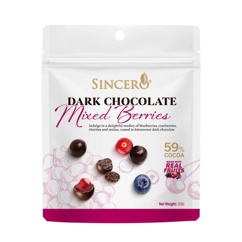 Sincero Dark Chocolate Mixed Berries 120g