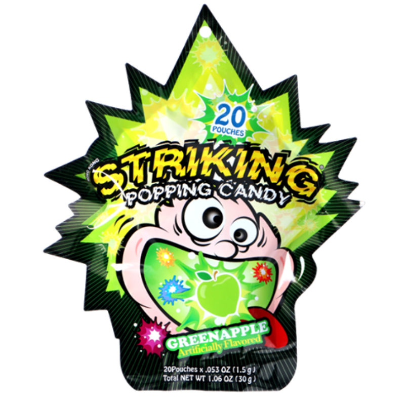 STRIKING Green Apple Popping Candy