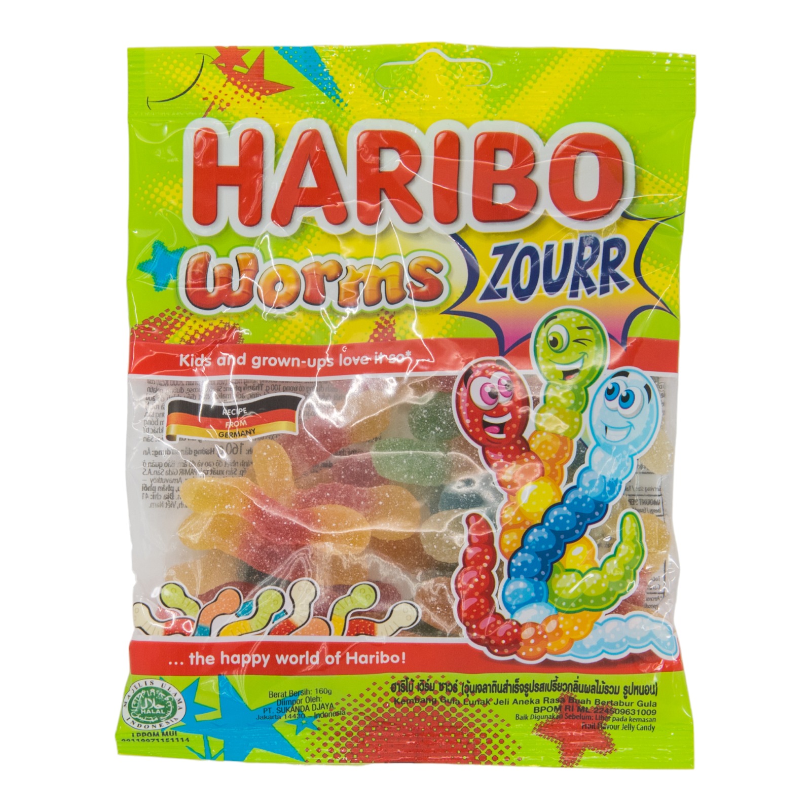 Haribo Zourr Worms Gummy Candy
