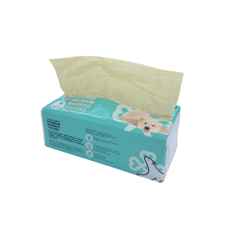 Cloversoft Plant-Based Unbleached Bamboo 3-Ply Facial Tissue