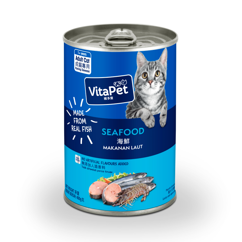 VITA PET VitaPet Adult Seafood Cat Food Can