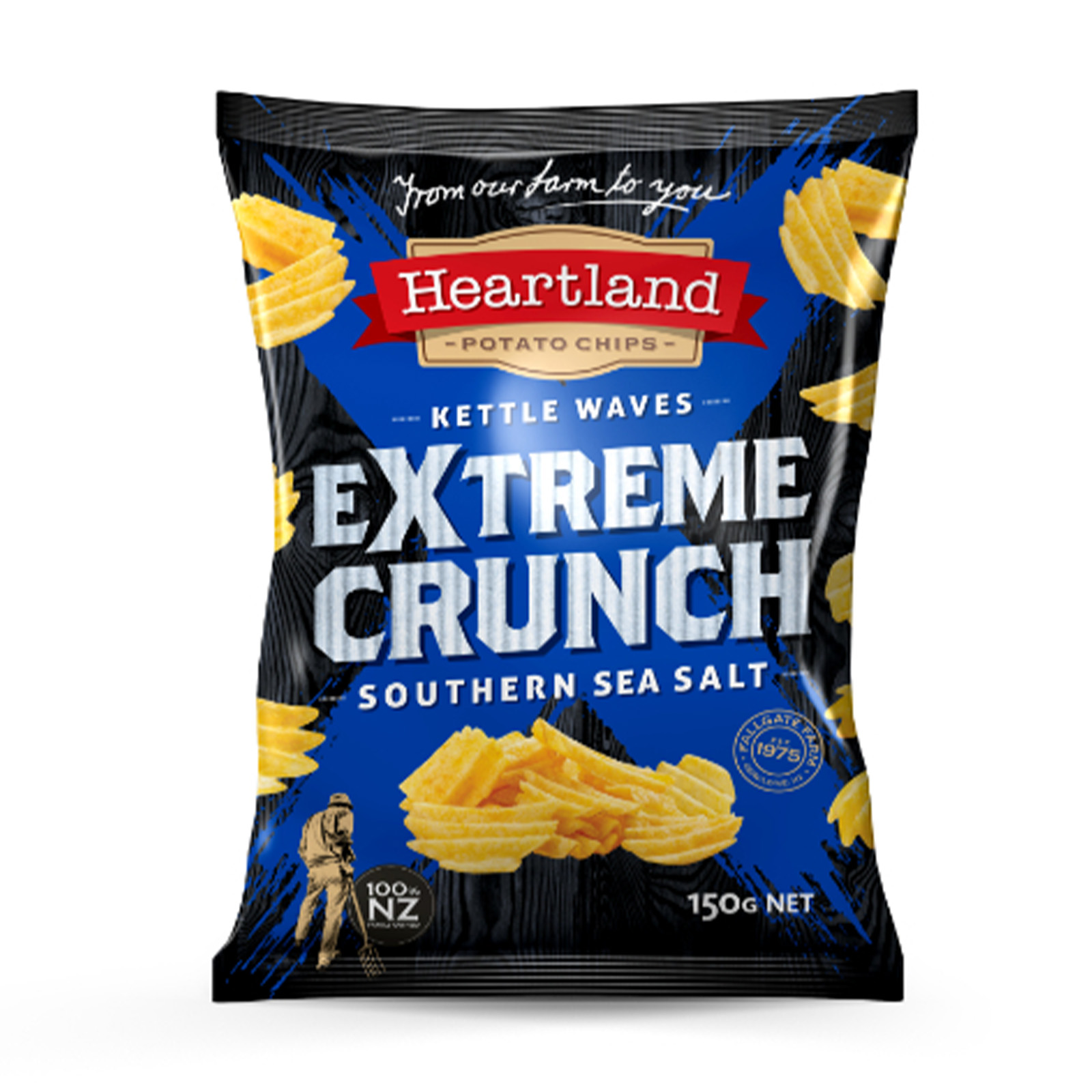 HEARTLAND Kettle Waves Extreme Crunch Sea Salt Potato Chips