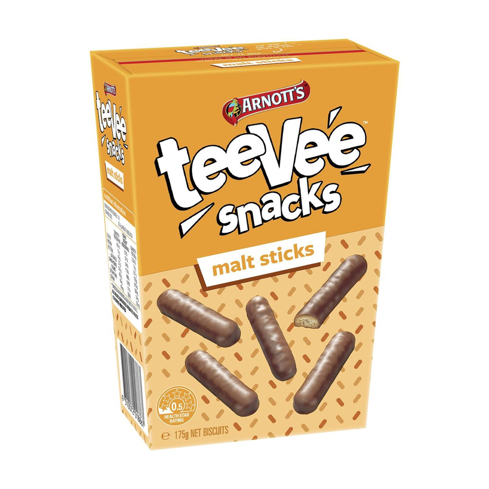 Arnott's TeeVee Snacks Malt Sticks Filled Biscuits