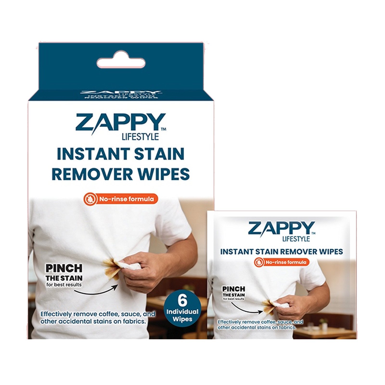 Zappy Instant Stain Remover Wipes 6s