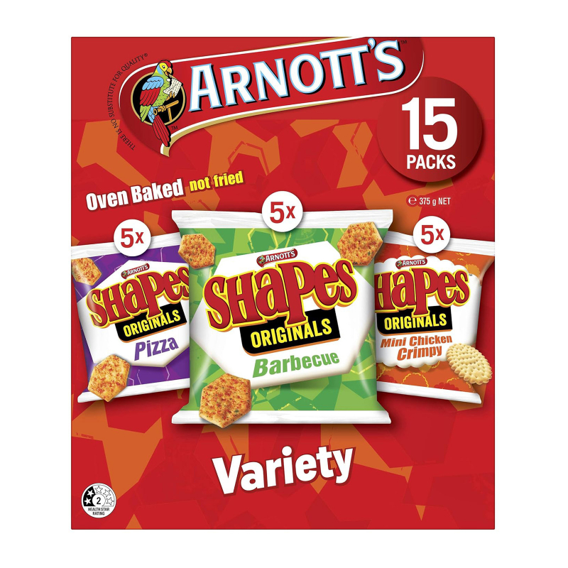 Arnott's Shapes Variety Savory Biscuits Share Pack