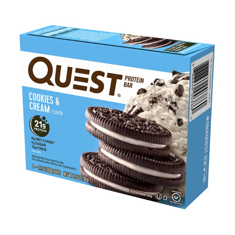 Quest Cookies & Cream Protein Bar 4 x 60g