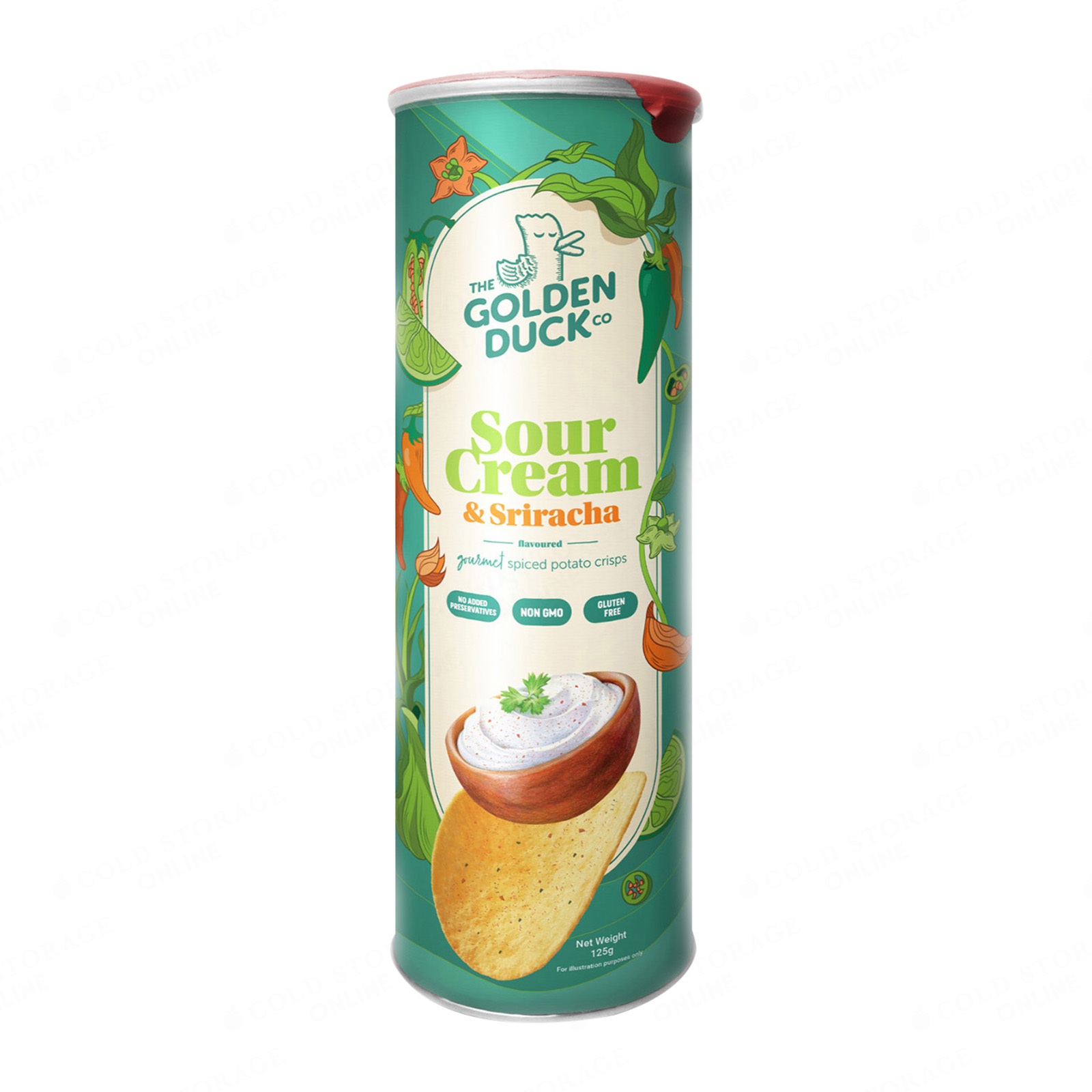 THE GOLDEN DUCK Sour Cream & Sriracha Potato Chips