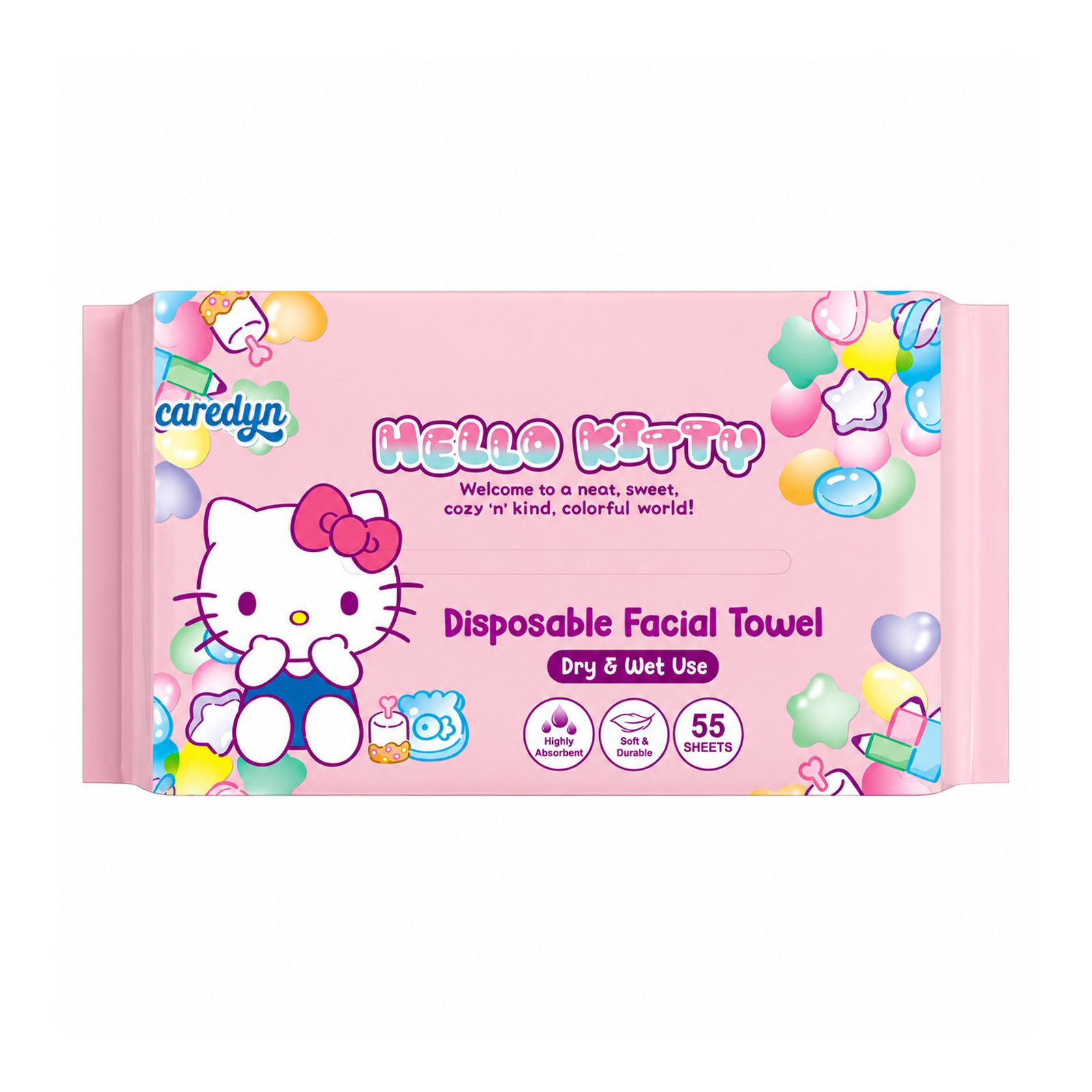 Caredyn Hello Kitty Disposable Facial Towel 55each