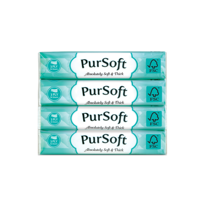 PURSOFT Original 3-Ply Facial Tissue Travel Pack