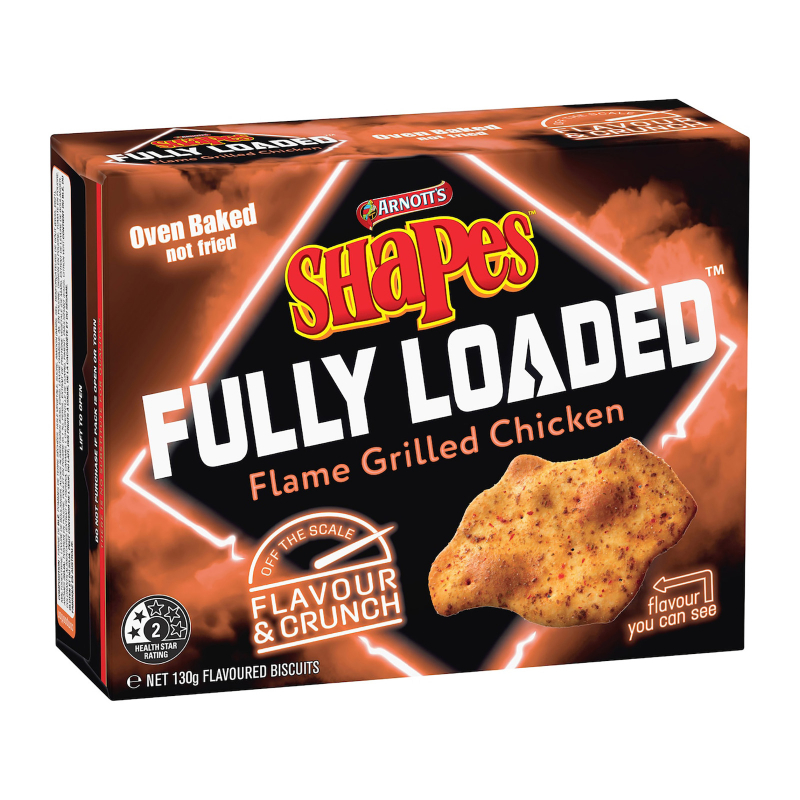 Arnott's Shapes Fully Loaded Flame Grilled Chicken Crackers