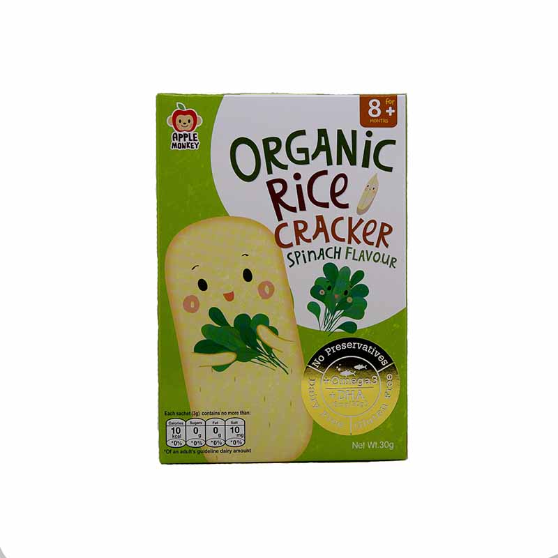 APPLE MONKEY Organic Spinach Rice Crackers